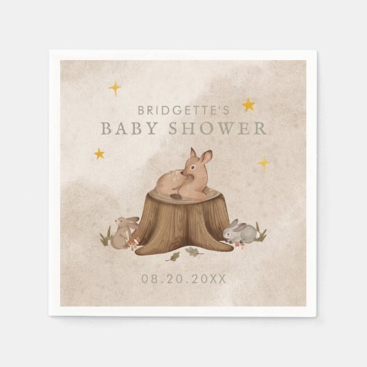 Once On A Time Woodland Storybook スタンダードカクテルナプキン (正面)