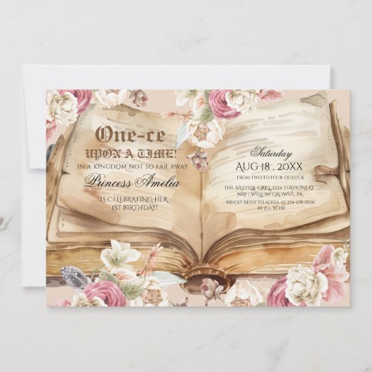 Once Upon A Time 1st Birthday Party 招待状 (正面)