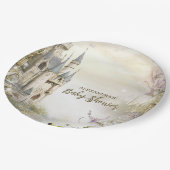 Once Upon a Time Fairytale Castle Baby Shower ペーパープレート (アングル)