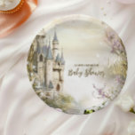 Once Upon a Time Fairytale Castle Baby Shower ペーパープレート<br><div class="desc">Make your baby shower even more magical with our Once Upon a Time Fairytale Castle Baby Shower Paper Plates. Designed to complement your princess-themed celebration, these plates feature a whimsical fairytale castle adorned with soft pastel hues, sparkling details, and delicate gold accents. The enchanting design brings a sense of wonder...</div>