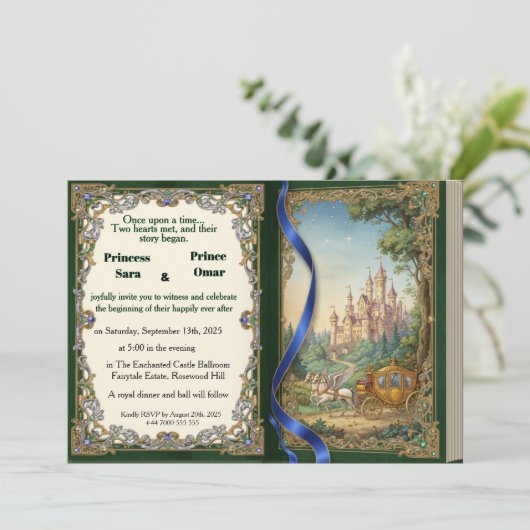 Once Upon a Time Fairytale Castle Royal wedding 招待状 (スタンド正面)