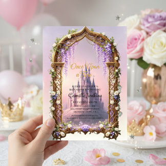 once upon a time fairytale magical royal pink 招待状