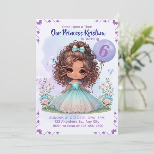 Once Upon a Time Princess Birthday Invitation 招待状 (スタンド正面)