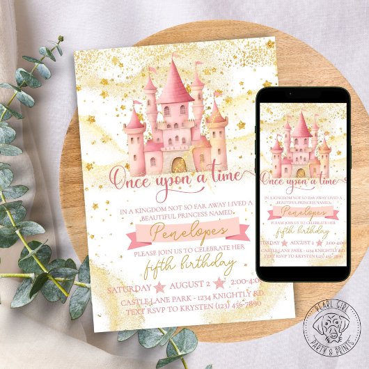 Once Upon a Time Princess Birthday Invitation 招待状