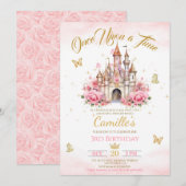 Once Upon a Time princess castle birthday  招待状 (正面/裏面)