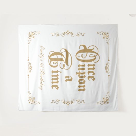 Once upon a time royal party photobooth backdrop タペストリー (正面(横))