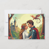 Once Upon A Time Woodland Castle Fairytale Wedding 出欠カード (裏面)