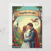 Once Upon A Time Woodland Castle Fairytale Wedding 招待状 (裏面)