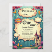 Once Upon A Time Woodland Fairytale 1st Birthday 招待状 (正面)