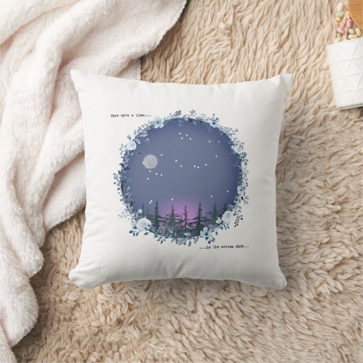 Once upon a winter dusk throw pillow クッション (ブランケット)