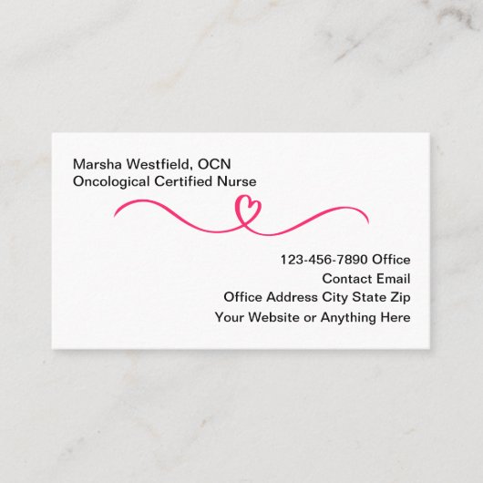 Oncological Certified Nurse Business Cards 名刺 (正面)