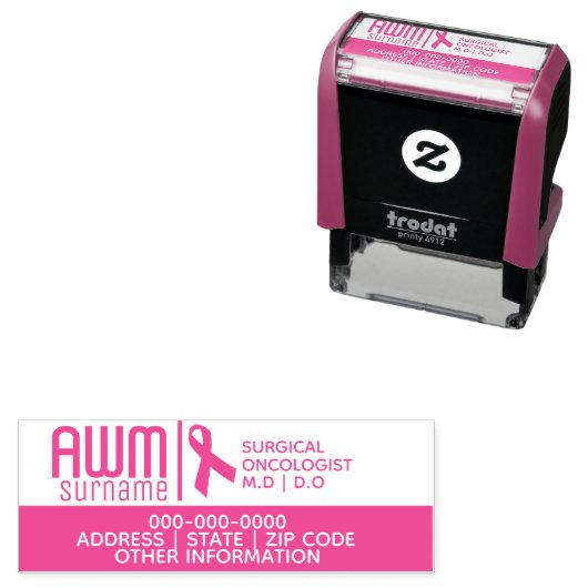 OncologistピンクリボンロゴDIYビジネス詳細 セルフインキングスタンプ (インサイチュ)
