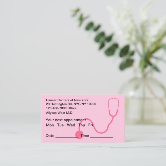 Oncologist患者アポイントメント名刺 名刺 (スタンド正面)