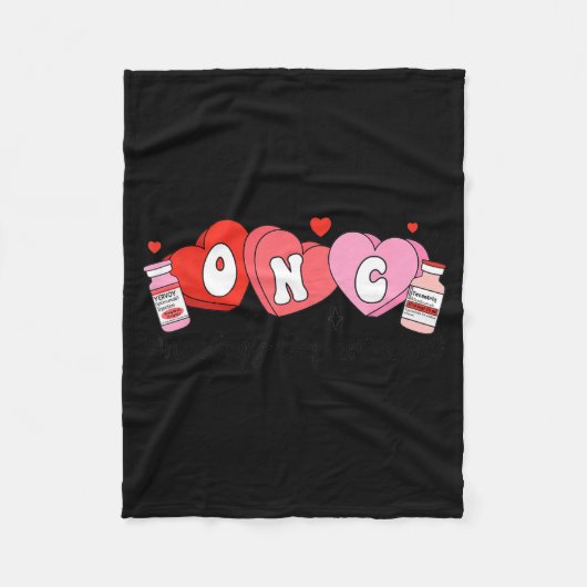 Oncology Nurse Fight Cancer Nurse Valentine Onc De フリースブランケット (正面)