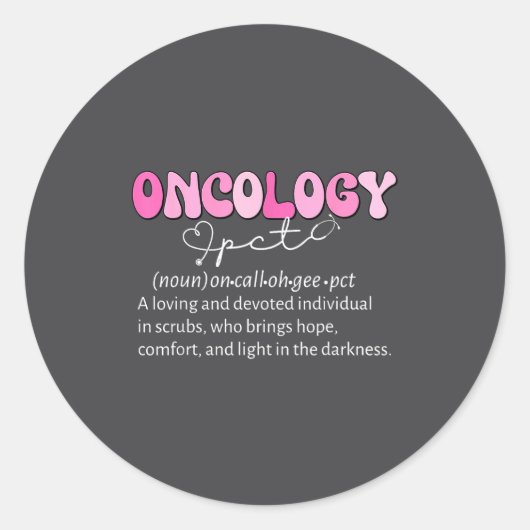 Oncology Pct Definition Onc Patient Care Technicia ラウンドシール (正面)