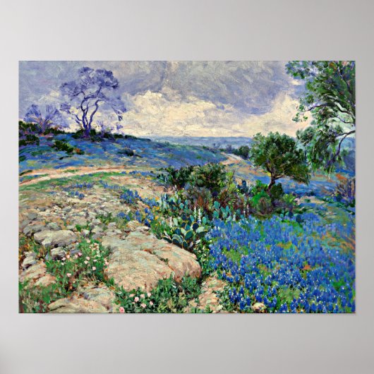 Onderdonk -テキサス州の風景とBluebonnets ポスター (正面)