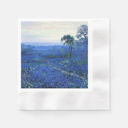 Onderdonk - Bluebonnetの風景とCacti、 縁ありカクテルナプキン (正面)