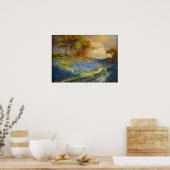 Onderdonk - Bluebonnetsの午後遅くSWテキサス州 ポスター (キッチン)