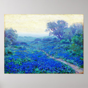 Onderdonk - Bluebonnets at Sunrise ポスター