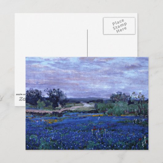 Onderdonk - Bluebonnets at Twilight 1922 ポストカード (正面/裏面)
