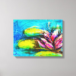Ondes de calme fleuries | Art floral abstrait zen キャンバスプリント