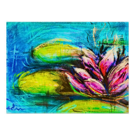Ondes de calme fleuries | Art floral abstrait zen ポスター