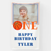 ONEバスケットボールキッズフォト1回目の誕生日 横断幕 (縦)