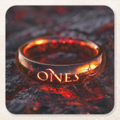 ONEリングや輪 スクエアペーパーコースター (正面)