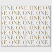 ONE金ゴールドグリッター第1誕生日 ラッピングペーパー (フラット)