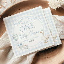 ONE ふざけたガチョウの青い1歳の誕生日パーティー