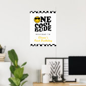 One クール Dude Boy 1st Birthday Wavy Welcome ポスター (ホームオフィス)