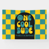 One クール Dude Emoji 1st Birthday Decoration 横断幕 (横)