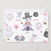 One 不気味 Girls Halloween 1st Birthday写真 招待状 (裏面)