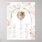 One 間抜け Goose 1st Birthdayパーティーフォトマイルストーン ポスター (正面)