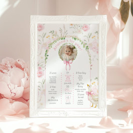 One 間抜け Goose 1st Birthdayパーティーフォトマイルストーン ポスター