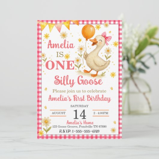 ONE 間抜け Goose First Birthday Partyへの招待 招待状 (スタンド正面)