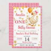 ONE 間抜け Goose First Birthday Partyへの招待 招待状 (正面/裏面)