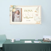 One 間抜け Goose Gingham 1st Birthday写真 横断幕 (トレードショー)