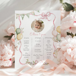 One 間抜け Goose Girl 1st Birthday photo Milestone ポスター