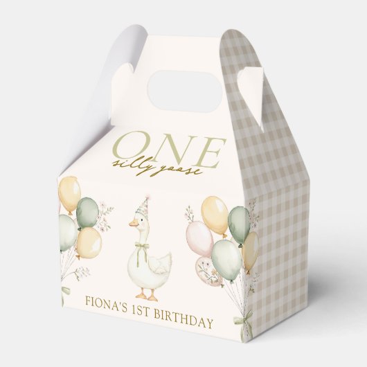 ONE 間抜け Goose Water Color Boy Girl第1誕生日 フェイバーボックス (正面サイド)