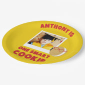 One 頭が切れる Cookieパーソナライズされた卒業パーティー ペーパープレート (アングル)