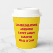 One 頭が切れる Cookieパーソナライズされた卒業パーティー 紙コップ (裏面)