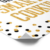 One 頭が切れる Cookieブラック&金ゴールド卒業サイン ポスター (角)