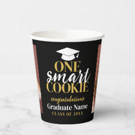 One 頭が切れる Cookie – 卒業モダン2枚の写真 紙コップ