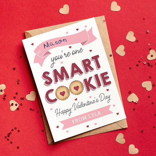 One 頭が切れる Cookie Classroom Valentines Day Card 招待状