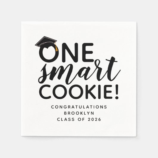 One 頭が切れる Cookie Graduation Party スタンダードカクテルナプキン (正面)