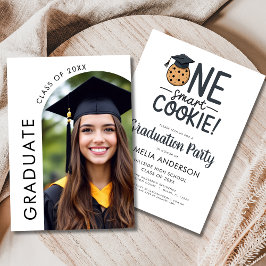 One 頭が切れる Cookie Graduation Party Arch Photo 招待状