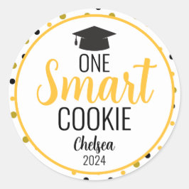 One 頭が切れる Cookie Graduation Stickers ラウンドシール