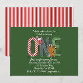 ONE 1歳の誕生日パーティークリスマス招待状 招待状 (正面/裏面)