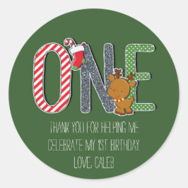 ONE 1th Birthday Christmas Holidayステッカスタムカー ラウンドシール